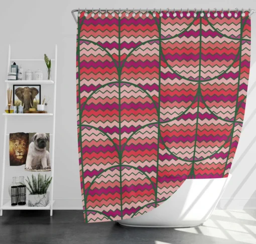 Ikat Zig Zag Design Shower Curtain