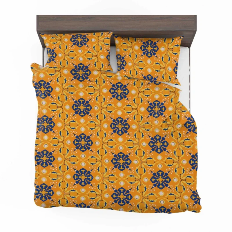 India Ethnic Pattern In Yellow Bedding Set 2