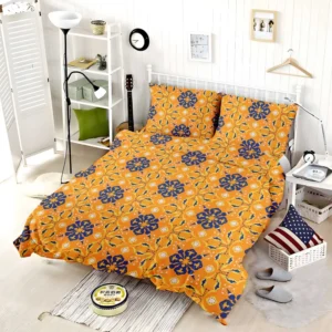 India Ethnic Pattern In Yellow Bedding Set