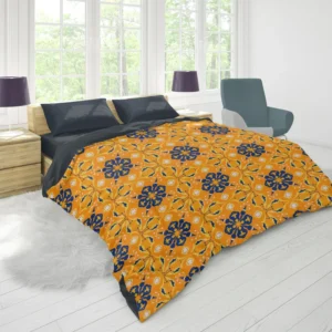 India Ethnic Pattern In Yellow Duvet Cover 1