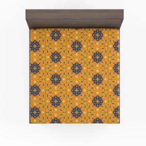 India Ethnic Pattern In Yellow Fitted Sheet