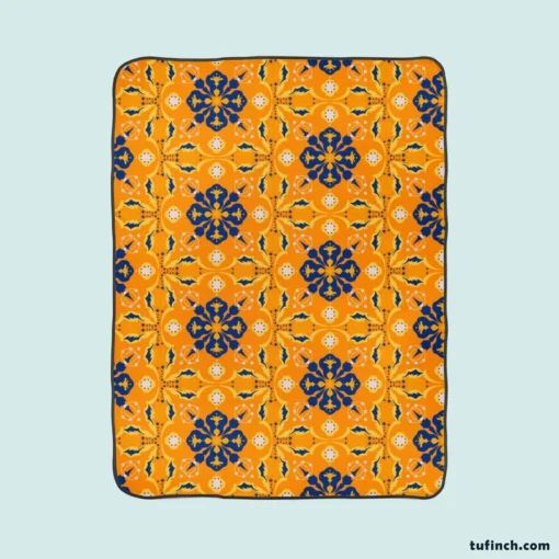 India Ethnic Pattern In Yellow Fleece Blanket 1