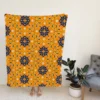 India Ethnic Pattern In Yellow Fleece Blanket