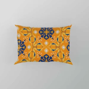 India Ethnic Pattern In Yellow Pillow Case