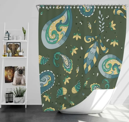 Indian Classic Paisley Design Shower Curtain