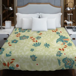 Indian Floral Design Duvet Cover