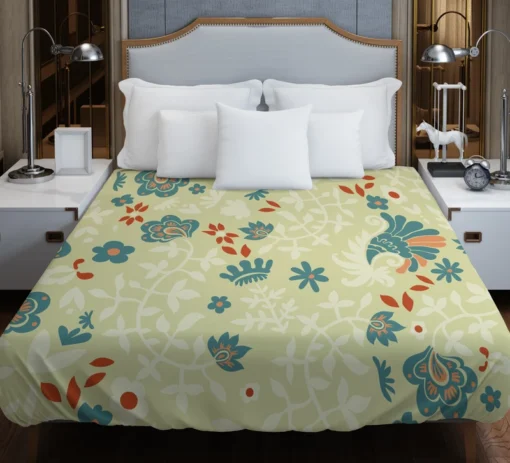 Indian Floral Design Duvet Cover