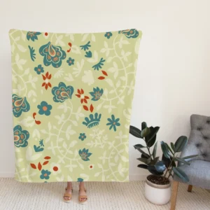 Indian Floral Design Fleece Blanket