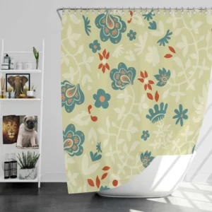 Indian Floral Design Shower Curtain