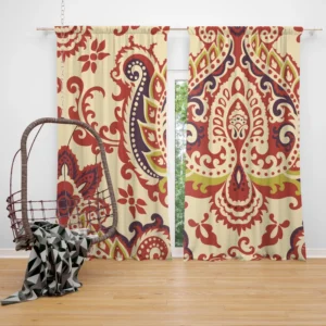 Indian Oriented Damask Design Curtain