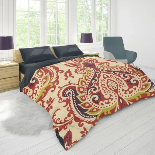 Indian Oriented Damask Design Duvet Cover 1