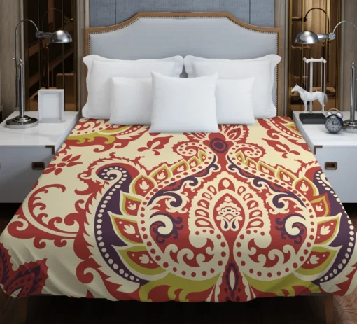 Indian Oriented Damask Design Duvet Cover