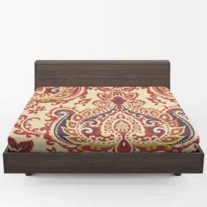 Indian Oriented Damask Design Fitted Sheet 1