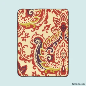 Indian Oriented Damask Design Fleece Blanket 1