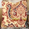 Indian Oriented Damask Design Quilt Blanket