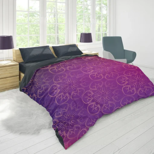 Indian Pattern Floral Gradient Duvet Cover 1