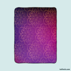 Indian Pattern Floral Gradient Fleece Blanket 1