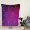 Indian Pattern Floral Gradient Fleece Blanket