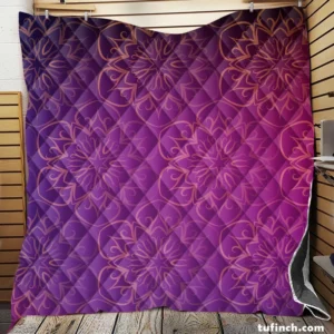 Indian Pattern Floral Gradient Quilt Blanket