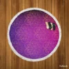 Indian Pattern Floral Gradient Round Beach Towel