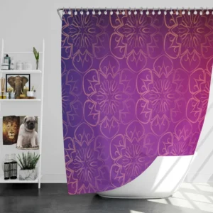 Indian Pattern Floral Gradient Shower Curtain