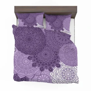 Indian Purple White Floral Mandala Pattern Bedding Set 2