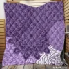 Indian Purple White Floral Mandala Pattern Quilt Blanket