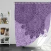 Indian Purple White Floral Mandala Pattern Shower Curtain