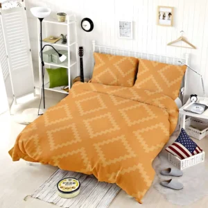 Indian Square Faded Orange Pattern Bedding Set