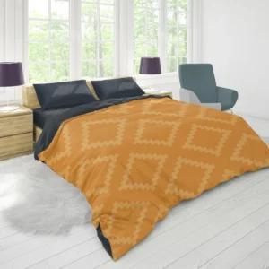 Indian Square Faded Orange Pattern Duvet Cover 1