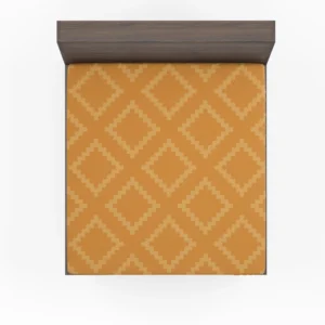 Indian Square Faded Orange Pattern Fitted Sheet