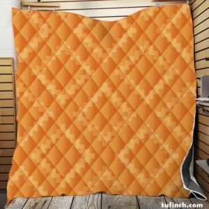 Indian Square Faded Orange Pattern Quilt Blanket