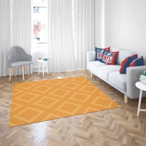 Indian Square Faded Orange Pattern Rug 2