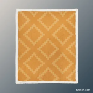 Indian Square Faded Orange Pattern Sherpa Fleece Blanket 1