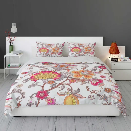 Indian Traditional Floral Toile Bedding Set 1