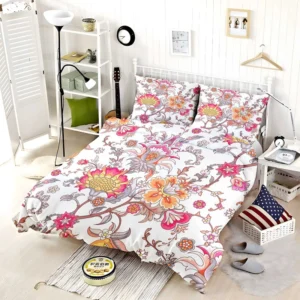 Indian Traditional Floral Toile Bedding Set