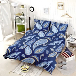 Indian Traditional Paisley In Blue Bedding Set