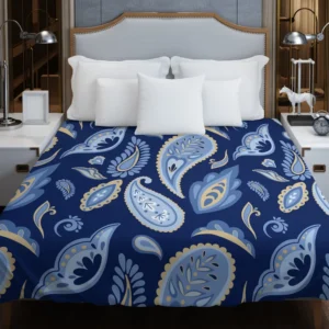 Indian Traditional Paisley In Blue Duvet Cover