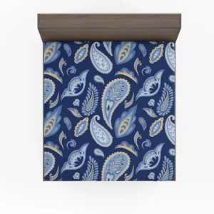 Indian Traditional Paisley In Blue Fitted Sheet