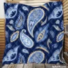 Indian Traditional Paisley In Blue Quilt Blanket