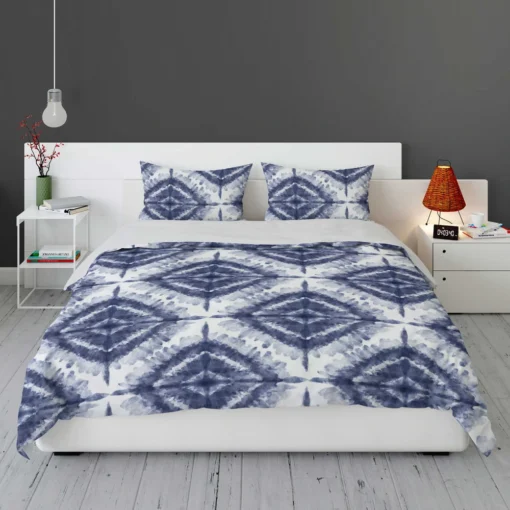 Indigo Blue Shibori Spanish Pattern Bedding Set 1