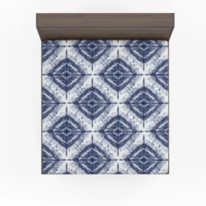 Indigo Blue Shibori Spanish Pattern Fitted Sheet