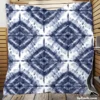 Indigo Blue Shibori Spanish Pattern Quilt Blanket