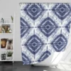 Indigo Blue Shibori Spanish Pattern Shower Curtain