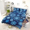 Indigo Blue Snowflakes Pattern Bedding Set