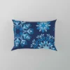 Indigo Blue Snowflakes Pattern Pillow Case