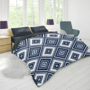 Indigo Geometric Ethnic Duvet Cover 1