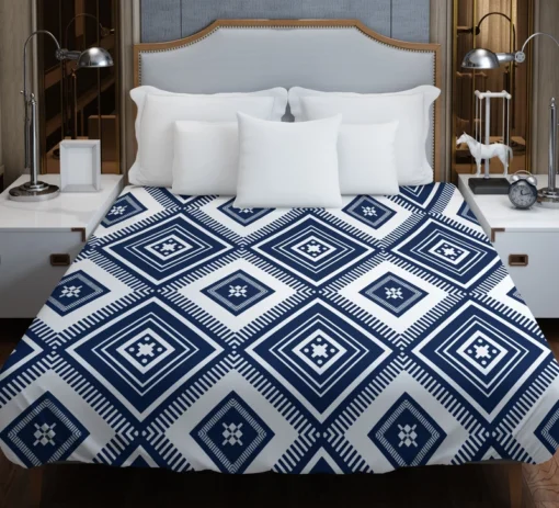 Indigo Geometric Ethnic Duvet Cover