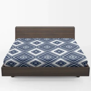 Indigo Geometric Ethnic Fitted Sheet 1