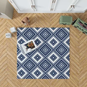 Indigo Geometric Ethnic Rug